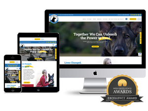 Guardian Angels Medical Service Dogs website recognized by prestigious web design award