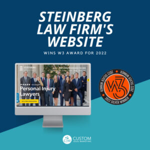 Custom Legal Marketing Wins W3 Award for Steinberg Law