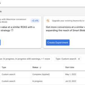 Google Ad recommendations can now be applied as experiments