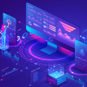 A desktop and mobile device that displays MarTech metrics.