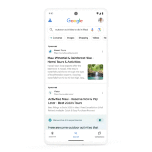 Google's generative search experience integrates search and shopping ads