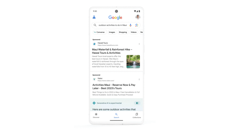 Google's generative search experience integrates search and shopping ads