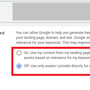 Use of automatically generated resources for ad creation