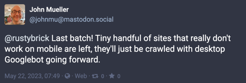 Google made its latest mobile indexing change today, a six-year process