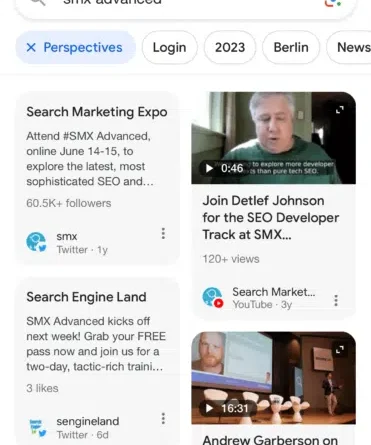 Google is rolling out a perspective filter to mobile search results
