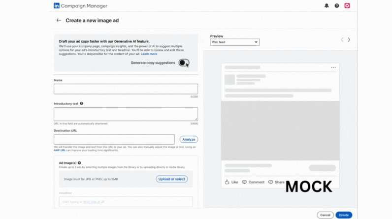 LinkedIn Ads deploying generative AI, new advertising formats