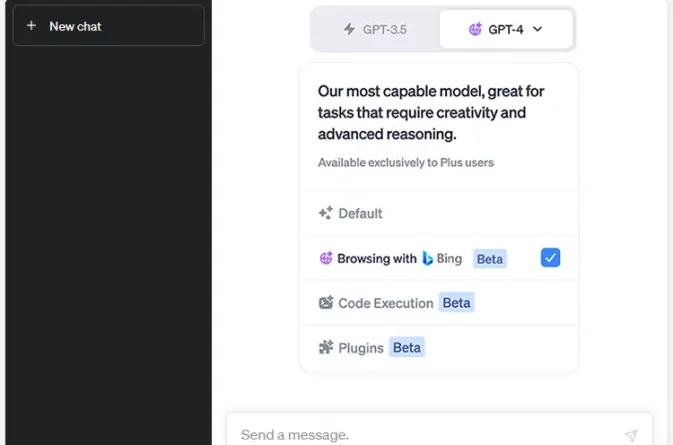 Browse ChatGPT with Bing temporarily disabled