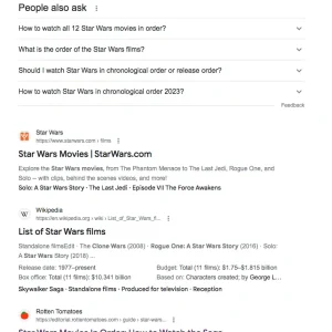 Google ranks the AI-generated article "Star Wars" as having no EEAT