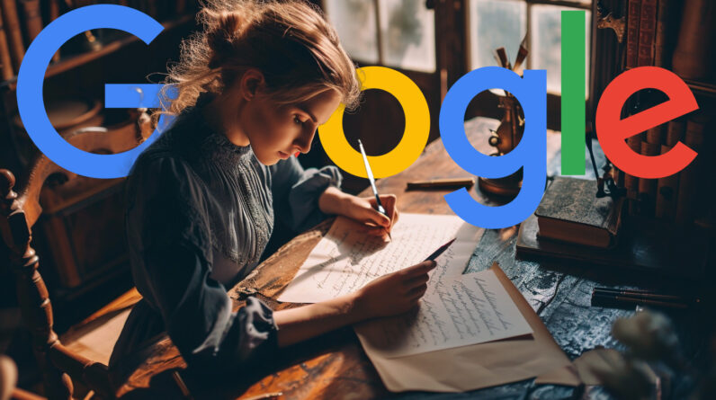 Female Calligrapher Google Logo