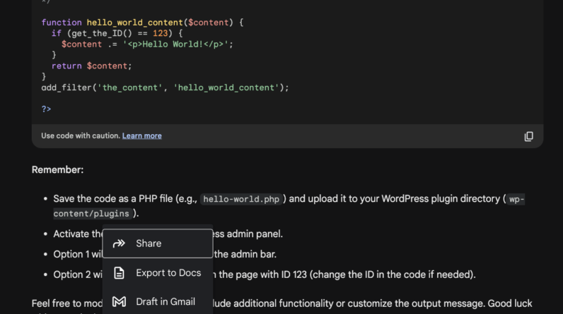Export code for playback in 18 programming languages