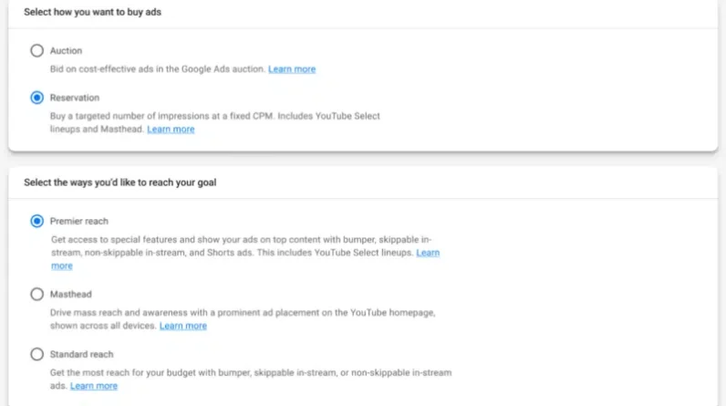 Google makes it easy to buy YouTube reservation ads