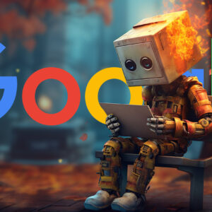 Google Robot Newspaper Bench Fire