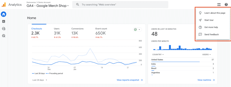 GA4 adds instant support options and new video tutorials