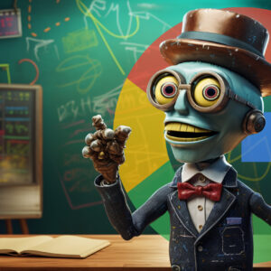 Google Robot Professor Chalkboard