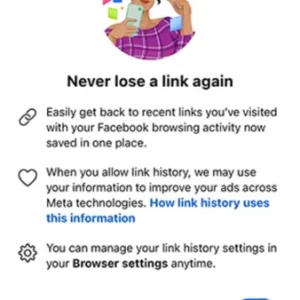 Facebook launches "Link History" and uses data for targeted ads