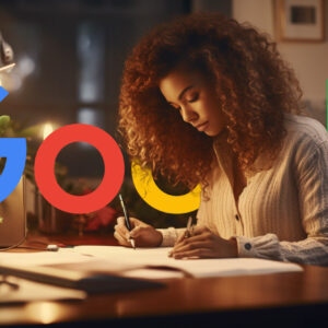 Woman Writer Google Logo