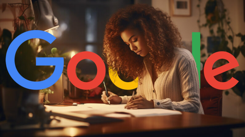 Woman Writer Google Logo