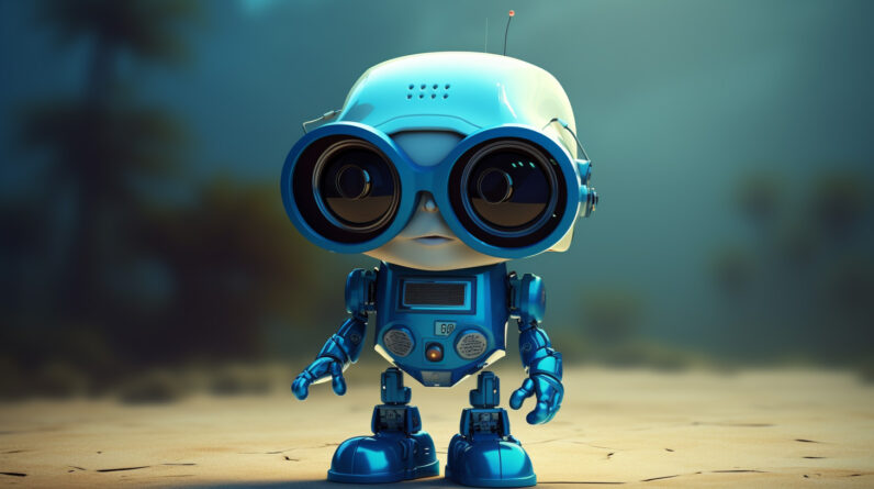 Bing Blue Robot Big Glasses