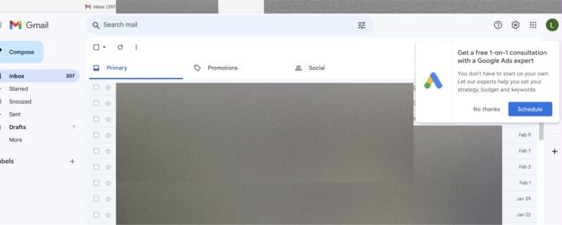 Google Ads offers businesses free inquiries via Gmail pop-ups