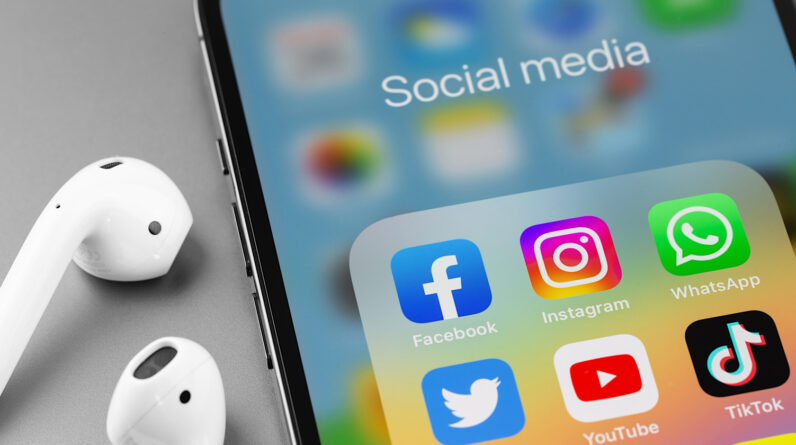 YouTube and Facebook at the top, TikTok growing