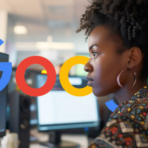 Woman Coder Google Logo