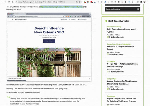 Google Business Profile websites now redirect to Google Maps
