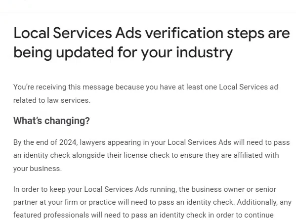 Google to update the verification process for local service ads