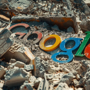 Google Logo Buried In Rubble