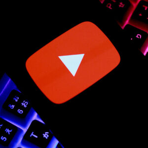 In this Photo the YouTube logo is displayed on The Apple smartphone