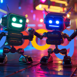 Robots Dancing Google Party