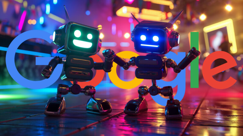 Robots Dancing Google Party