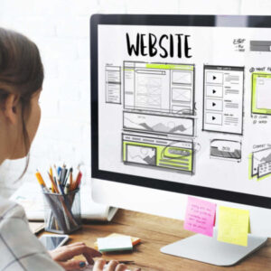 Woman Creating Landing Page Website Ss 1920