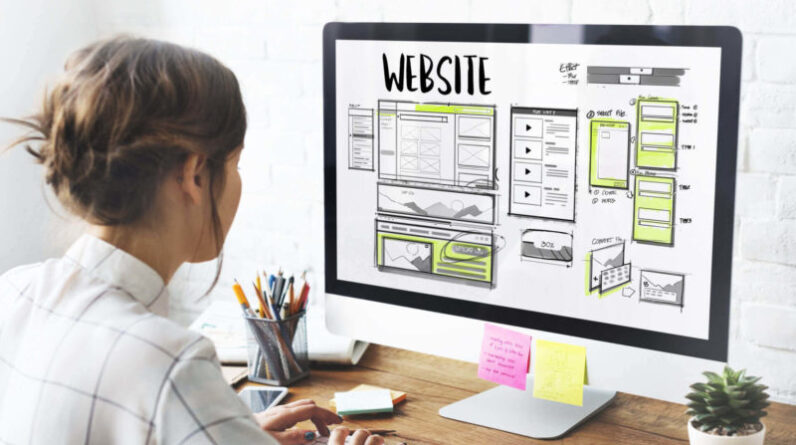 Woman Creating Landing Page Website Ss 1920