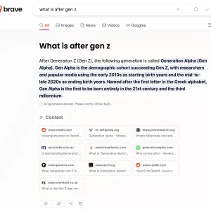 Brave Search features an AI answer engine