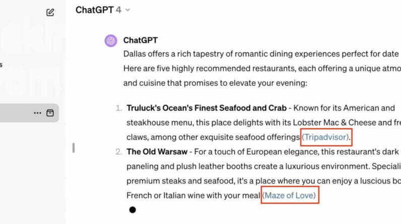 ChatGPT makes links more prominent