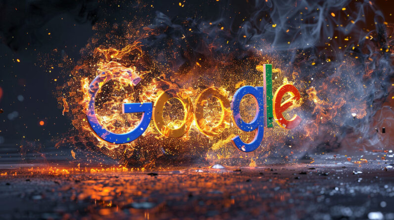 Firey Google Logo