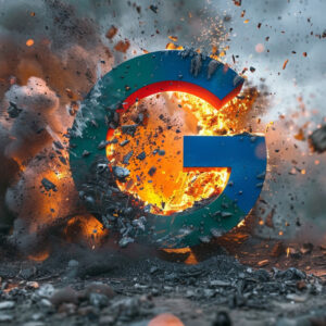 Google Logo Torn Apart