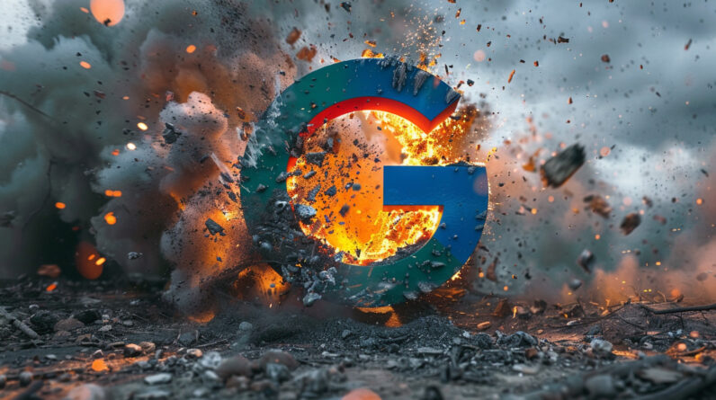 Google Logo Torn Apart