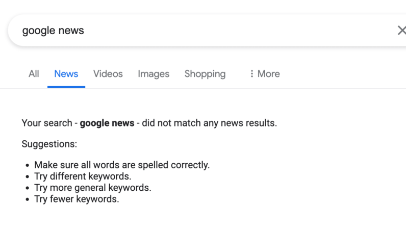 Google News and Discover are not loading for many search engines