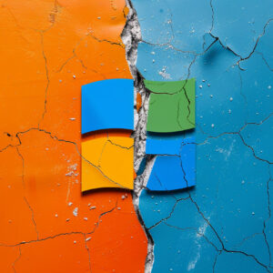 Torn Microsoft Logo