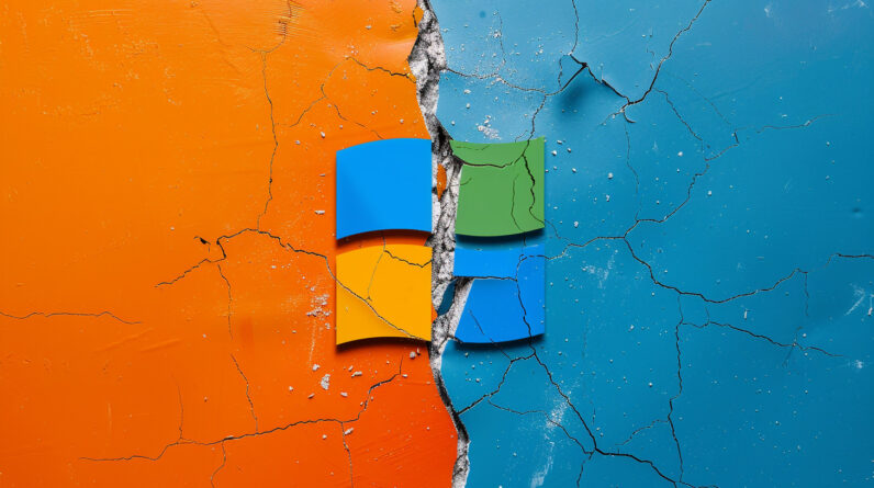 Torn Microsoft Logo