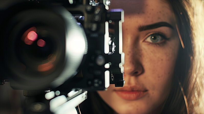 Videographer Woman Face