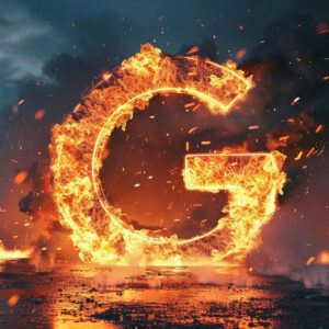 Google Logo Fire