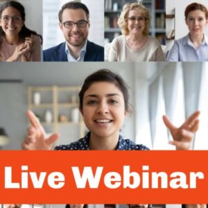 Live Webinar Multiple People Orange Banner